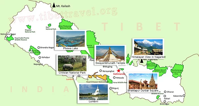Nepal travel With a paper map